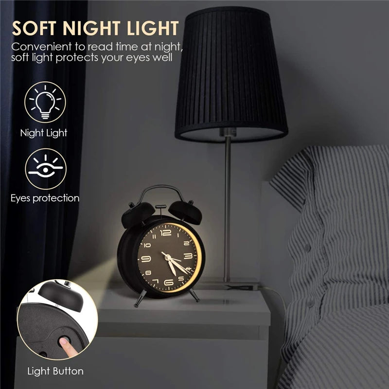 Alarm clock with backlight button for soft night light illumination
