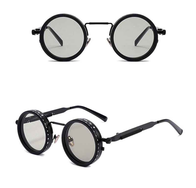 Adjustable dimming sunglasses lens technology diagram showing polarization and UV blocking
