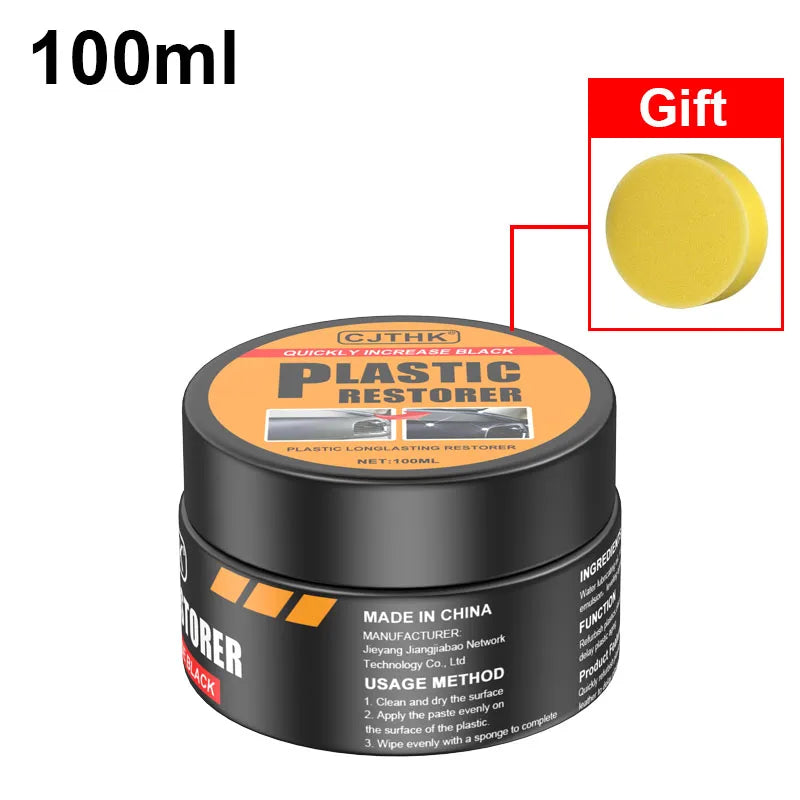 100g plastic restorer container with included application sponge
