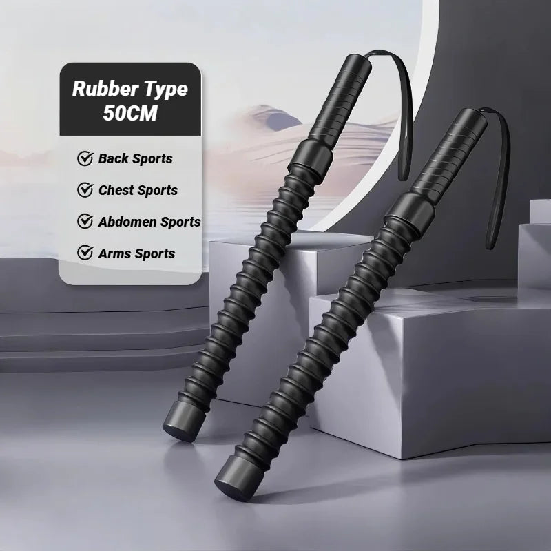 Black cordless battle rope training system complete product view with handles
