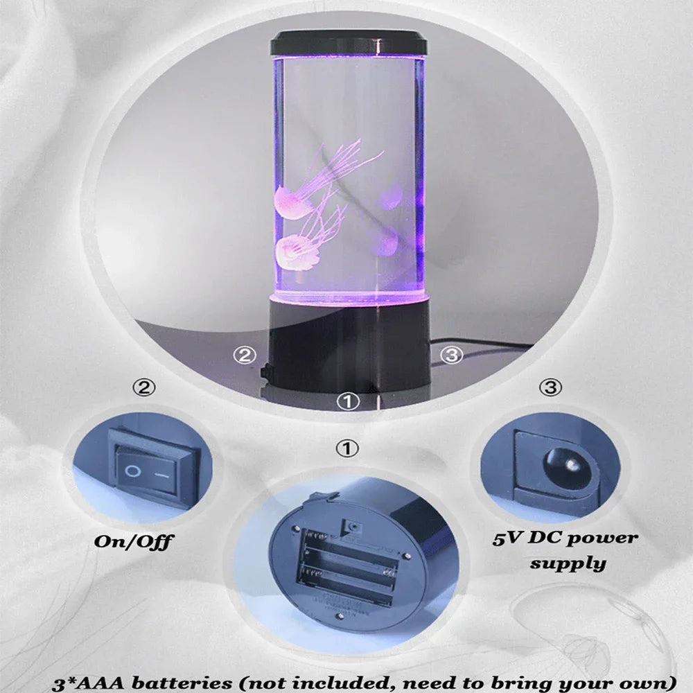 Compact jellyfish lamp with remote control for bedroom decoration
