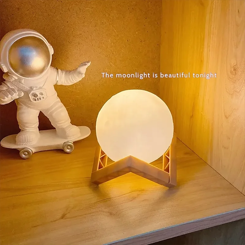Moon galaxy lamp creating magical ambiance in children's room
