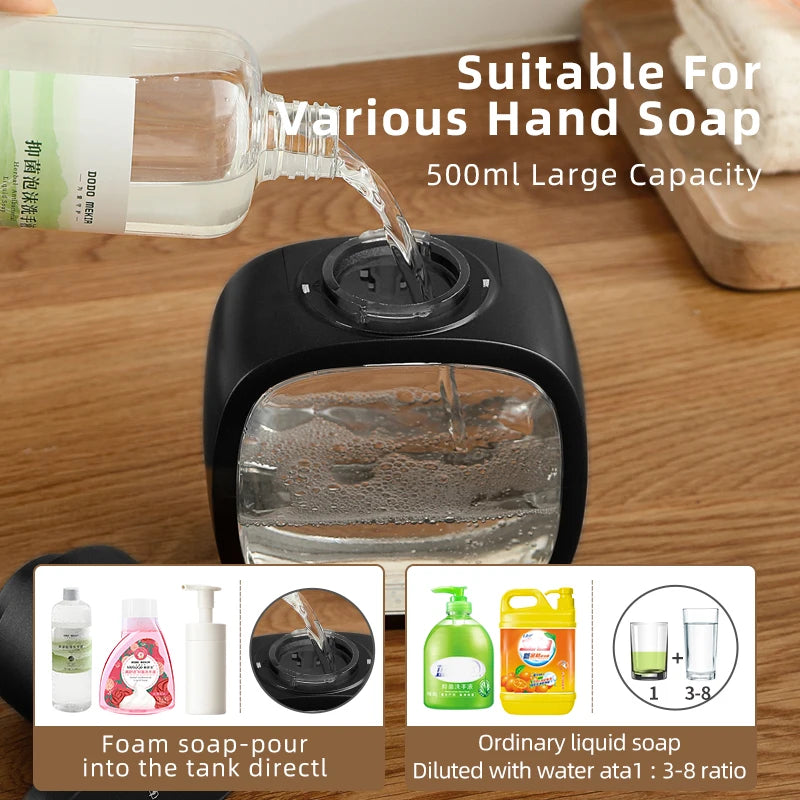 IPX5 waterproof automatic foam soap dispenser for wet environments
