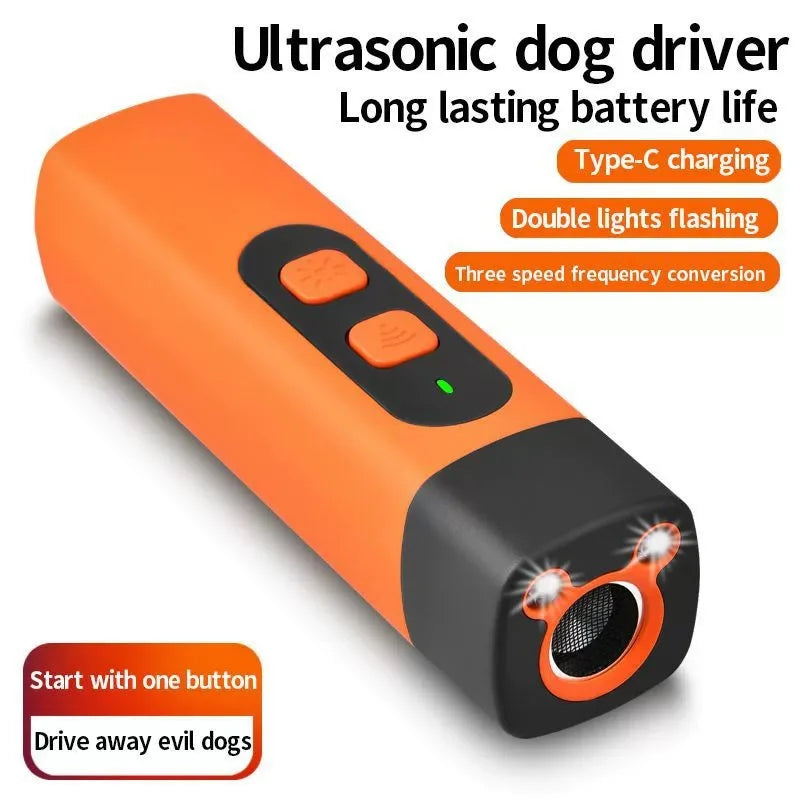 Ultrasonic Dog Barking Deterrent - Rechargeable Training Device for Home & Outdoor