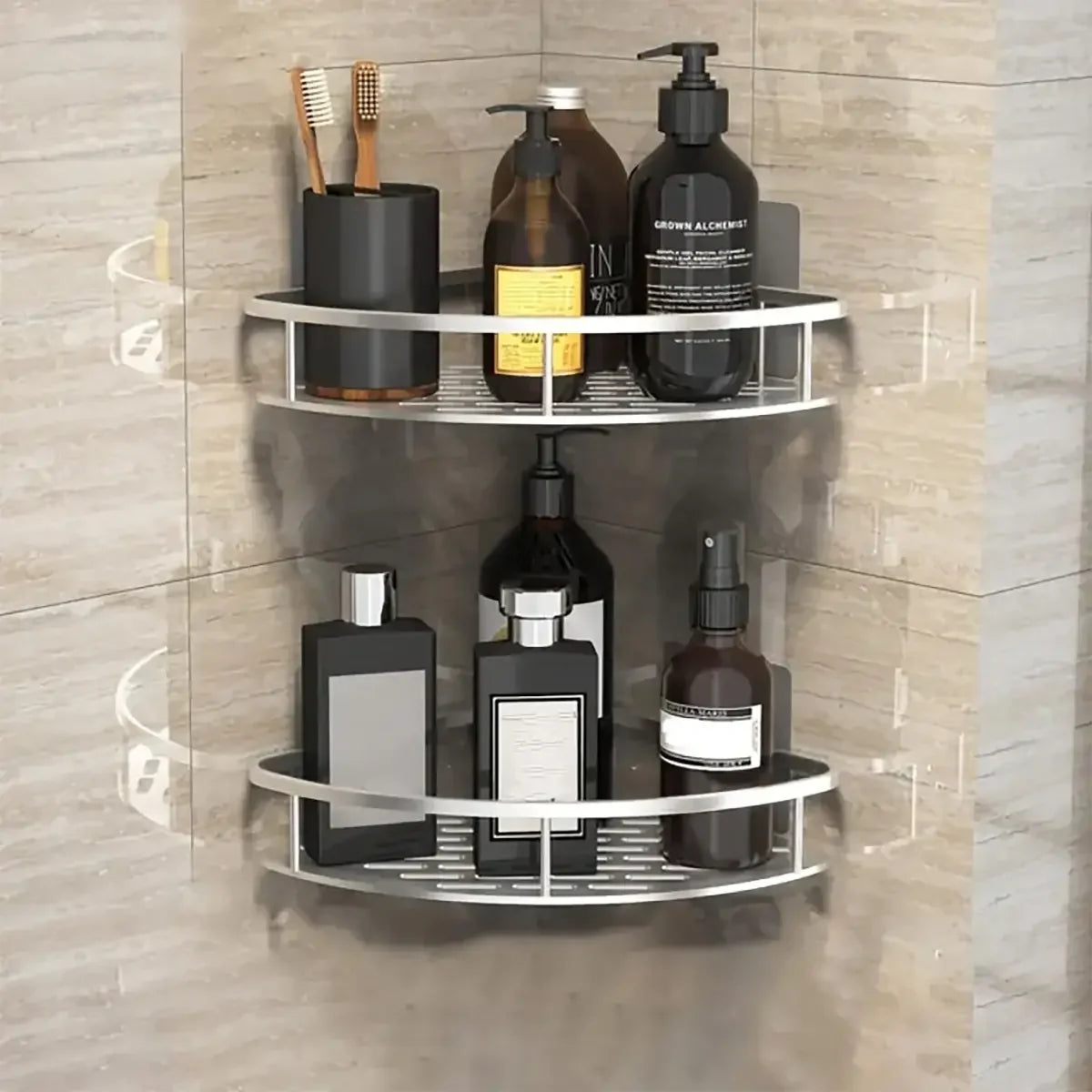 Durable aluminum bathroom shelf with long-lasting construction
