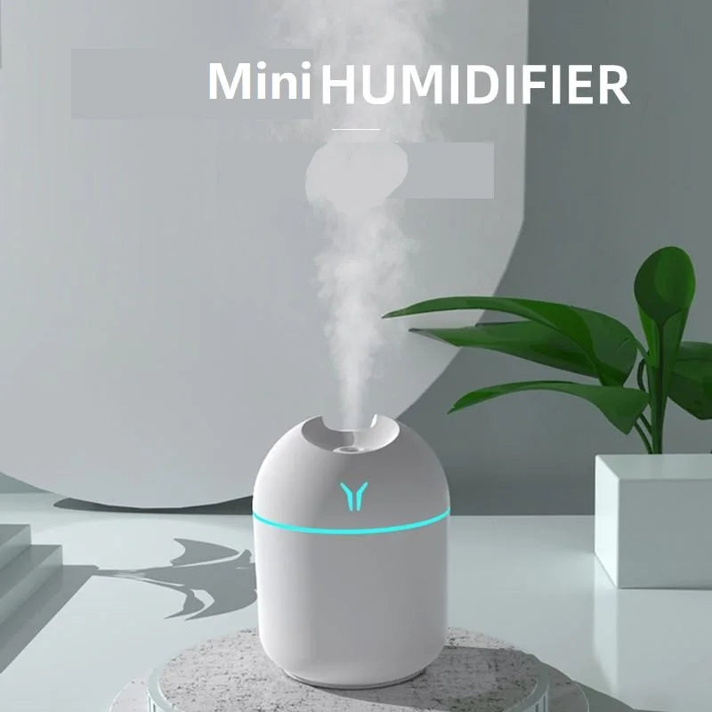 USB Mini Humidifier - 250ml Aromatherapy Diffuser with LED Light