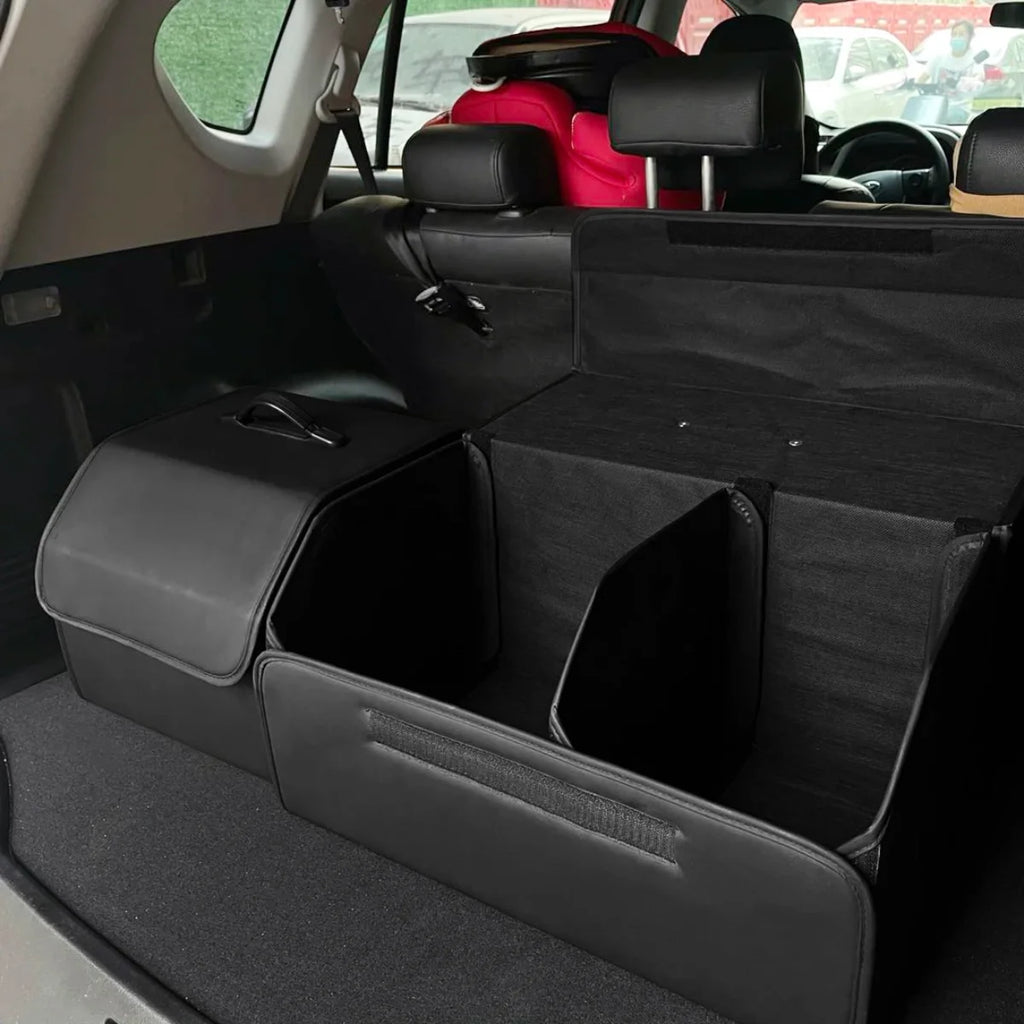 Collapsible Car Trunk Organizer - Premium Waterproof Leather Storage Box