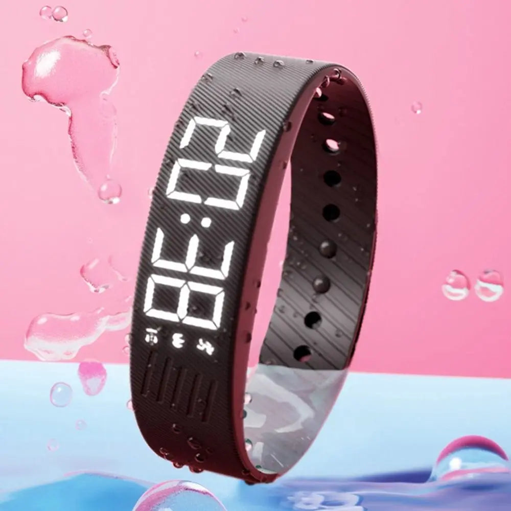 Vibrating Alarm Watch Bracelet - Silent Wake-Up with Pedometer & Sleep Tracker