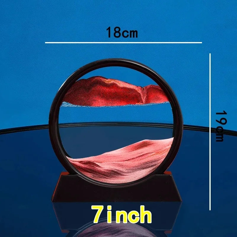 Moving sand art hourglass with premium glass construction

