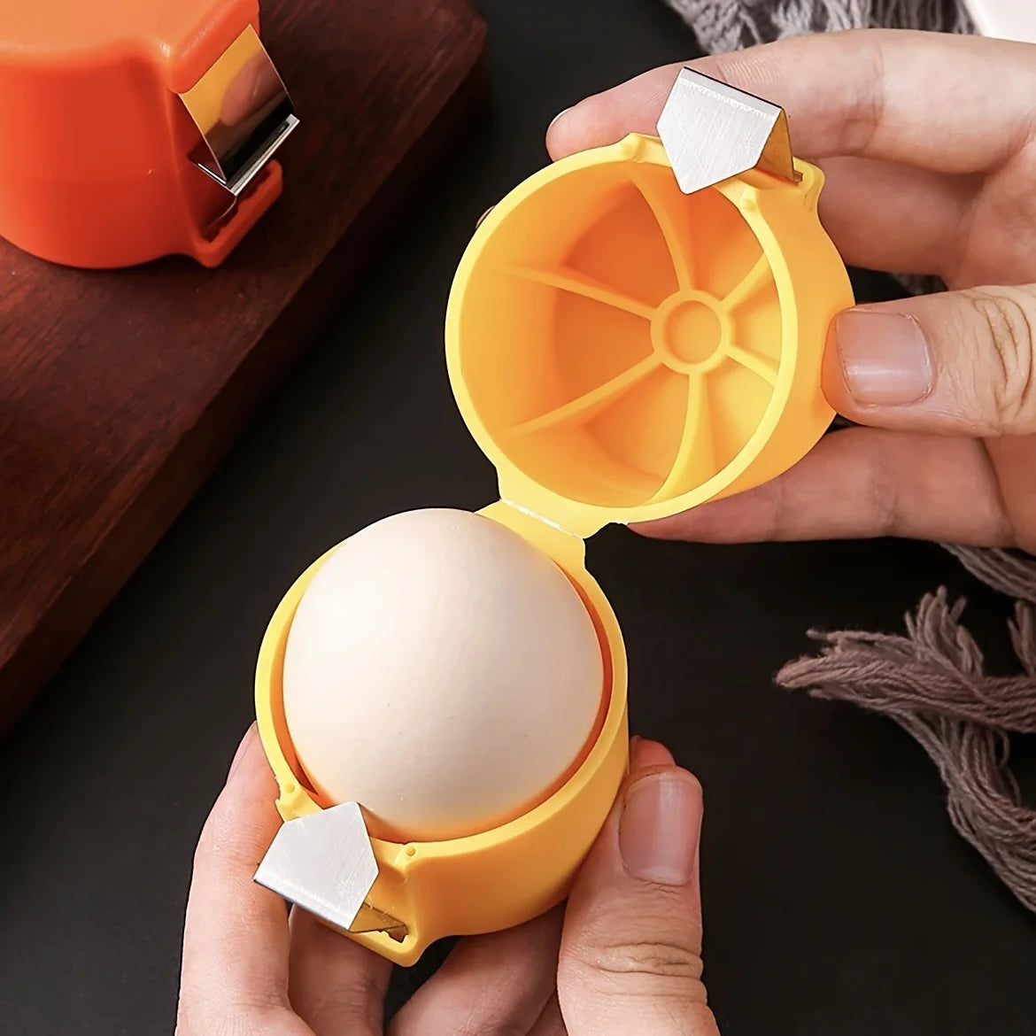 Lumisense egg cracker tool for quick and clean egg opening
