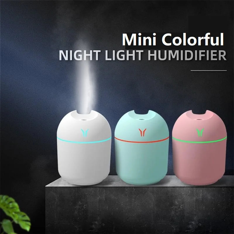 Portable aromatherapy diffuser with essential oil and LED light