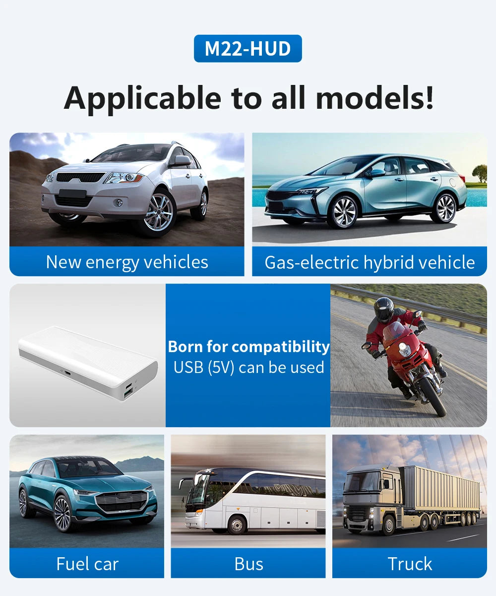 Universal HUD display working in truck or SUV vehicle
