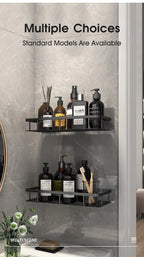 Wall-mounted corner shelf with drainage holes for easy cleaning