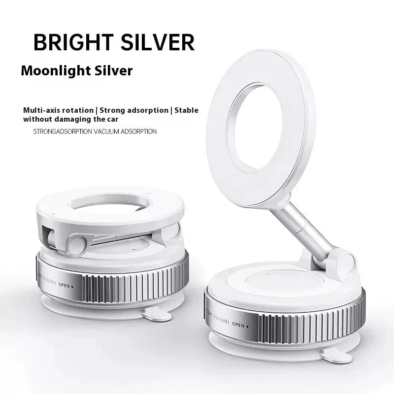 Magnetic phone holder in use for hands-free GPS navigation while driving
