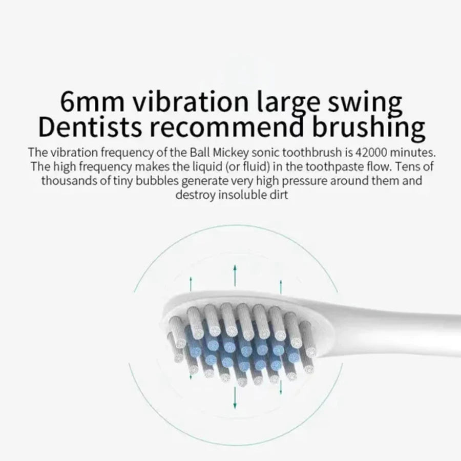 Ultrasonic toothbrush with replaceable brush heads
