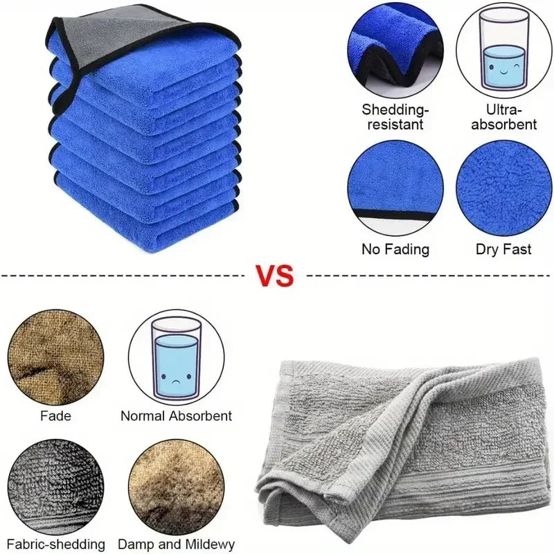 Double-layer microfiber towel with superior water absorption
