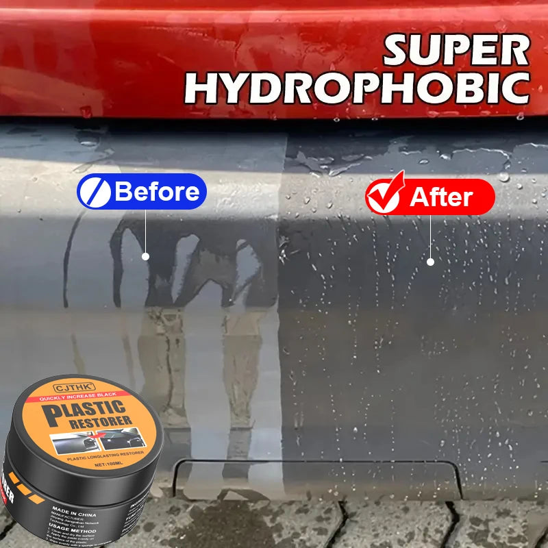 Car trim restorer coating agent with rain-resistant formula
