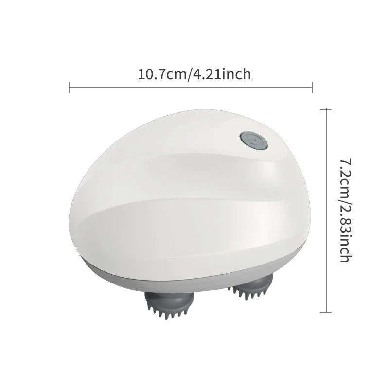 Handheld scalp massager with soft silicone nodes for gentle kneading