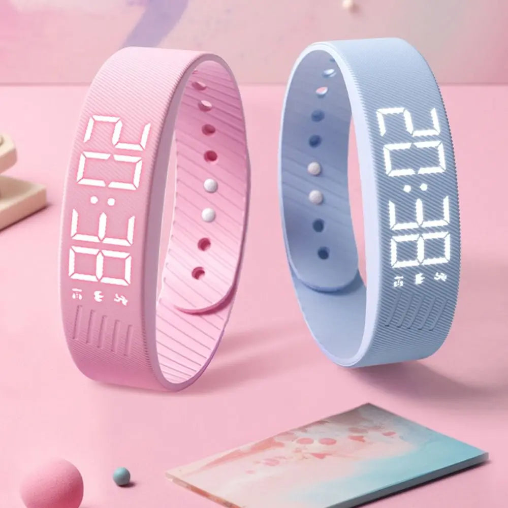 Vibrating Alarm Watch Bracelet - Silent Wake-Up with Pedometer & Sleep Tracker