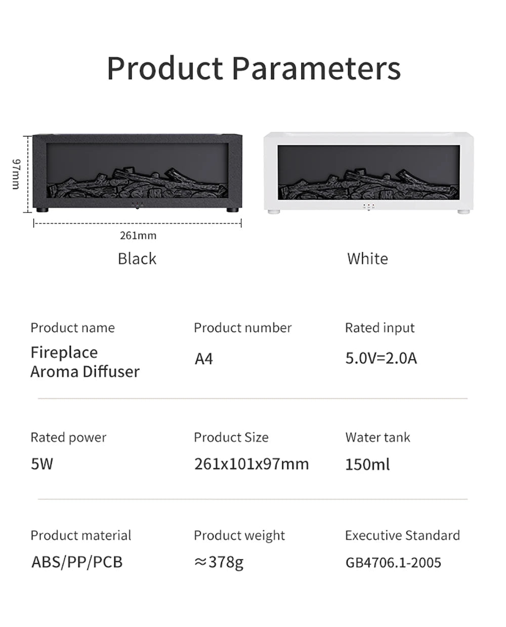 Essential oil diffuser with USB power cable for easy setup
