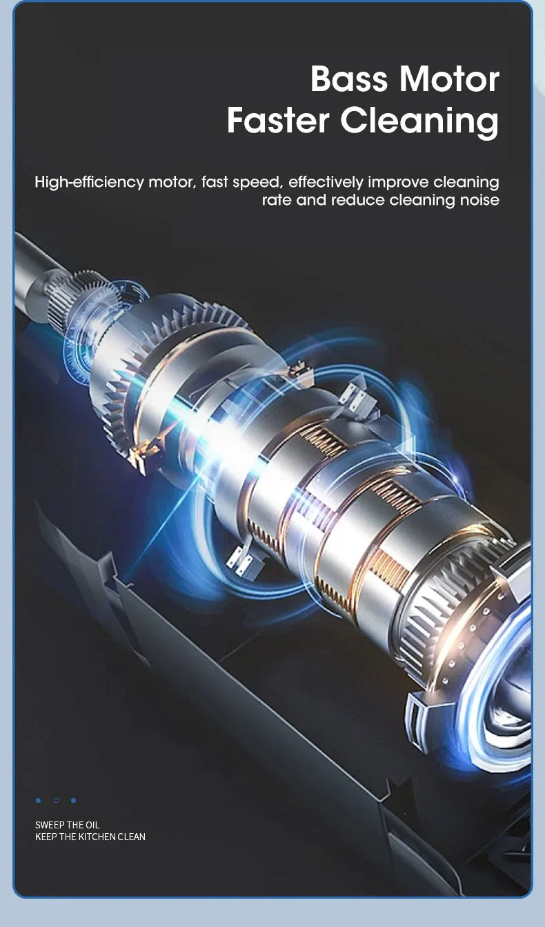 Bass motor with cleaning capabilities on a dark background