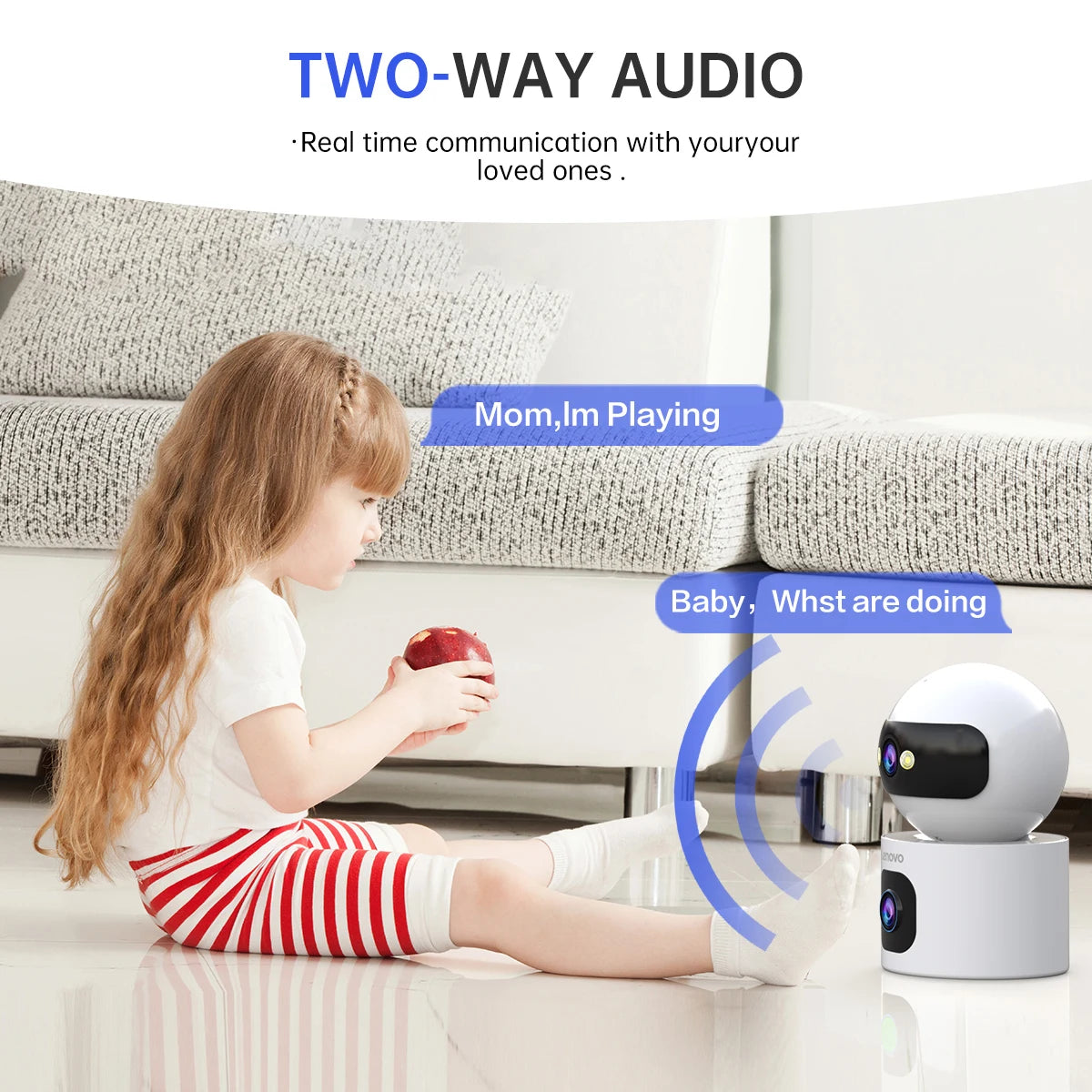 Smart home security camera with two-way audio and night vision capabilities
