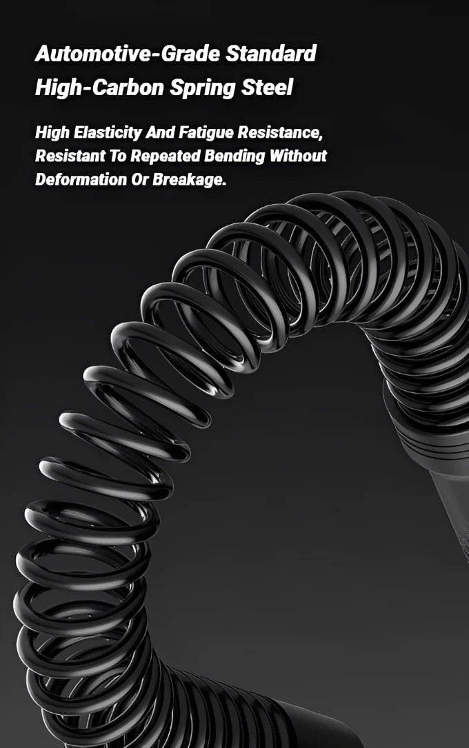 High-carbon spring steel construction detail of cordless battle rope showing durability
