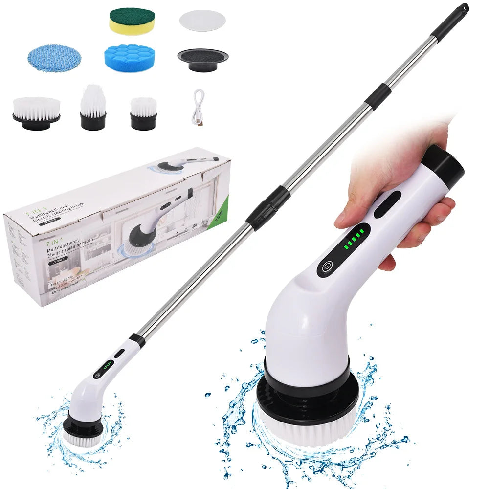 Lumisense electric cleaning brush with high-torque magnetic motor
