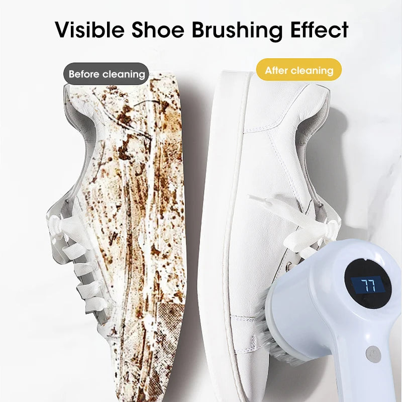 5 replaceable brush heads for electric scrubber - flat, corner, and detail brushes