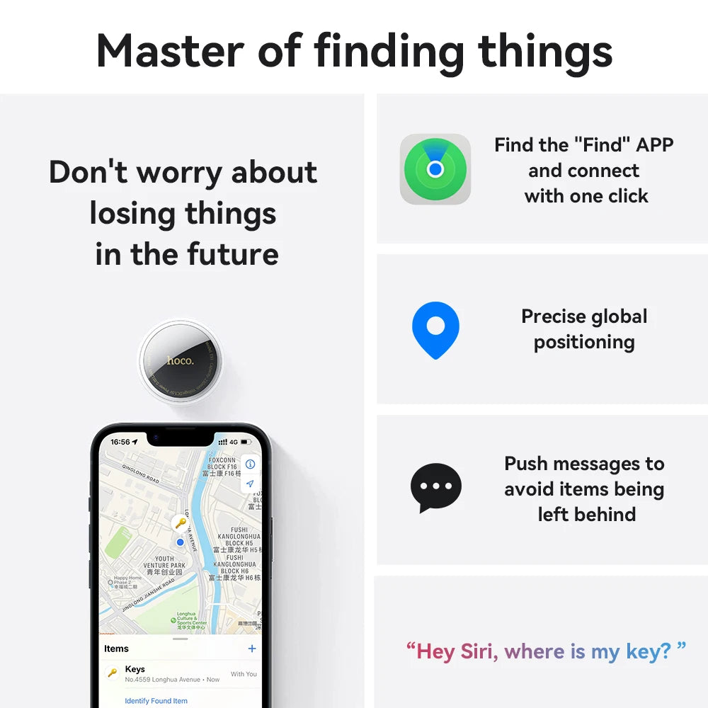 Smart Bluetooth Tracker - GPS Finder for Keys, Wallet, Pets & Bags