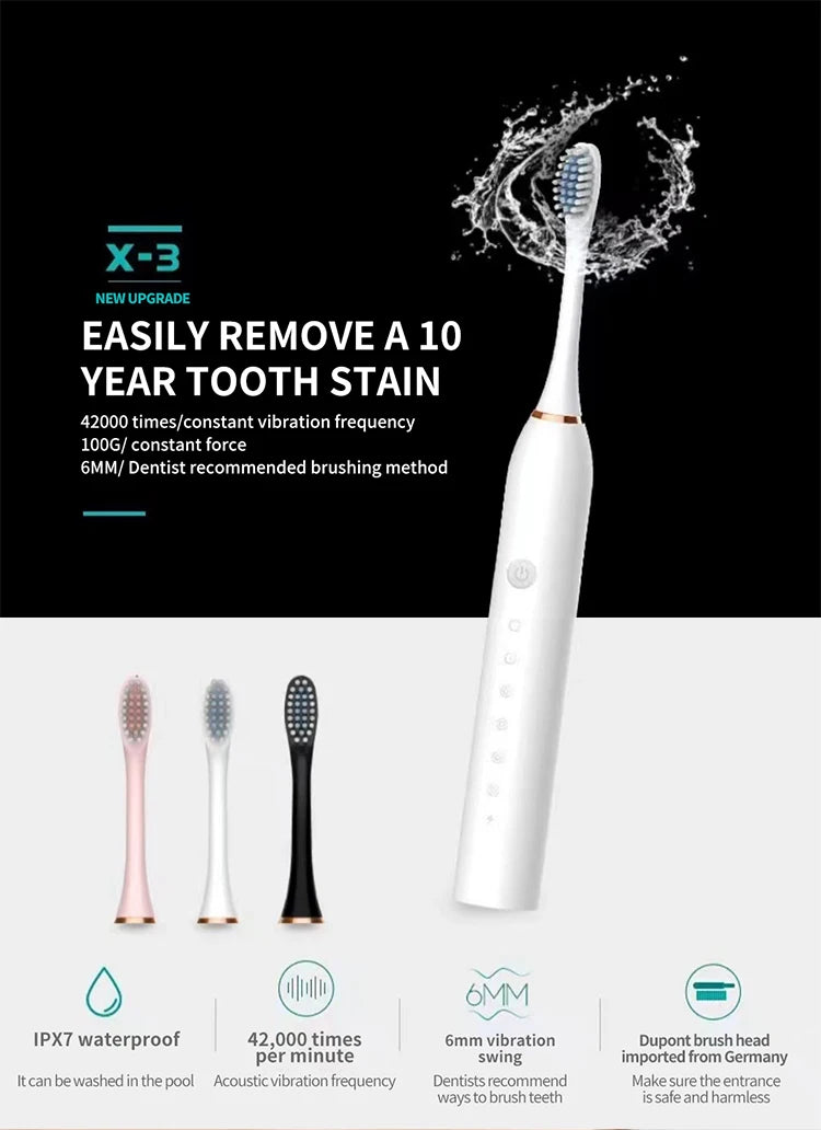 Electric toothbrush with soft bristles for gentle cleaning
