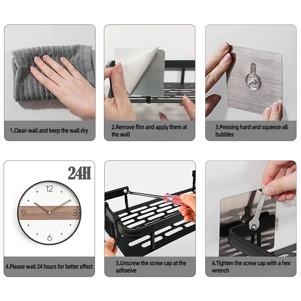 Bathroom storage organizer lifestyle image showing organized shower essentials