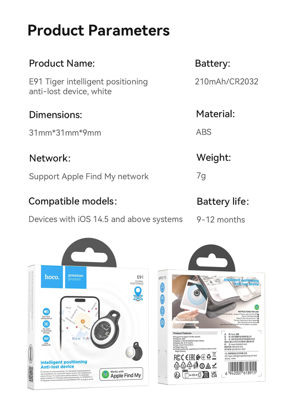 Smart Bluetooth Tracker - GPS Finder for Keys, Wallet, Pets & Bags