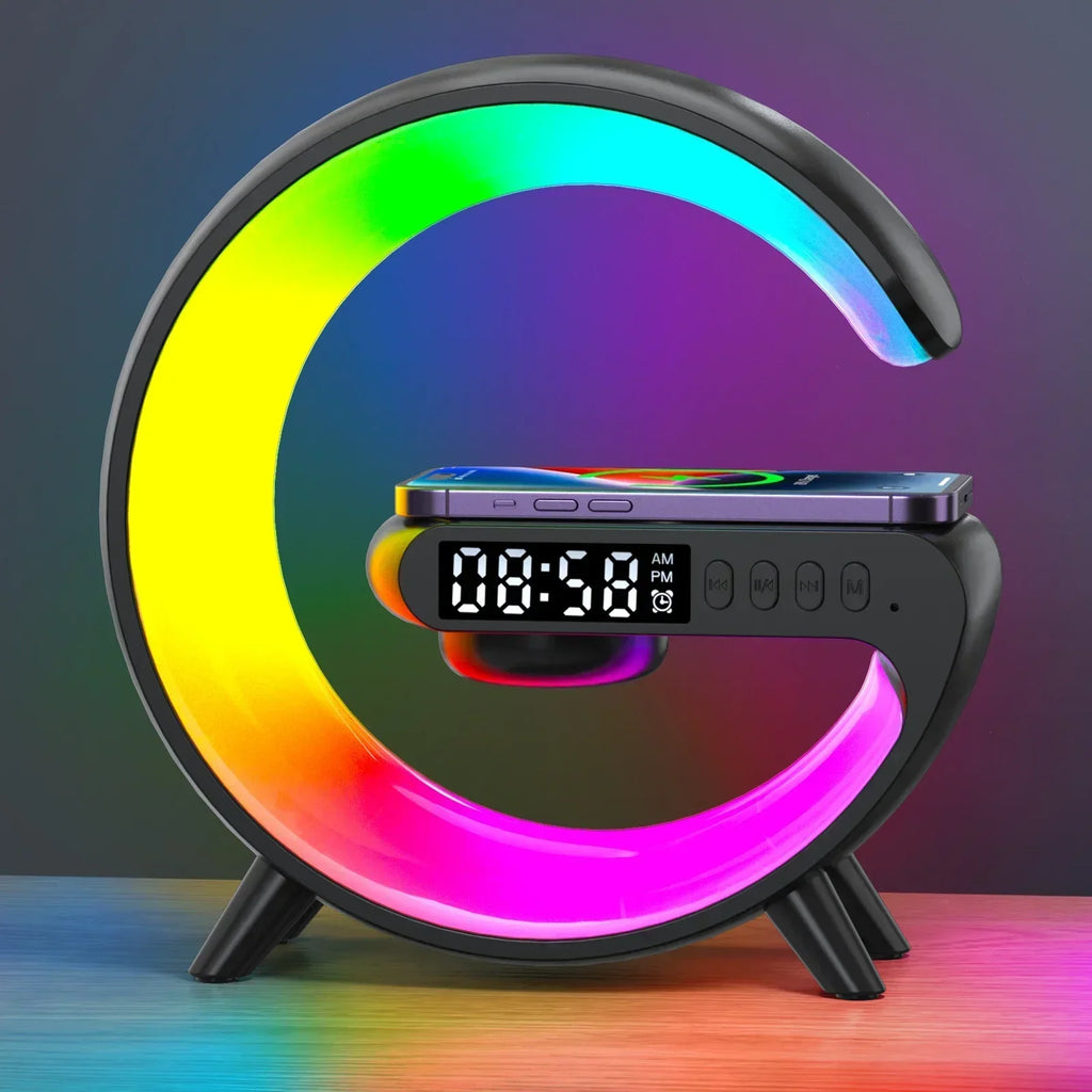 3-in-1 Wireless Charging Station with RGB Light & Bluetooth Speaker
