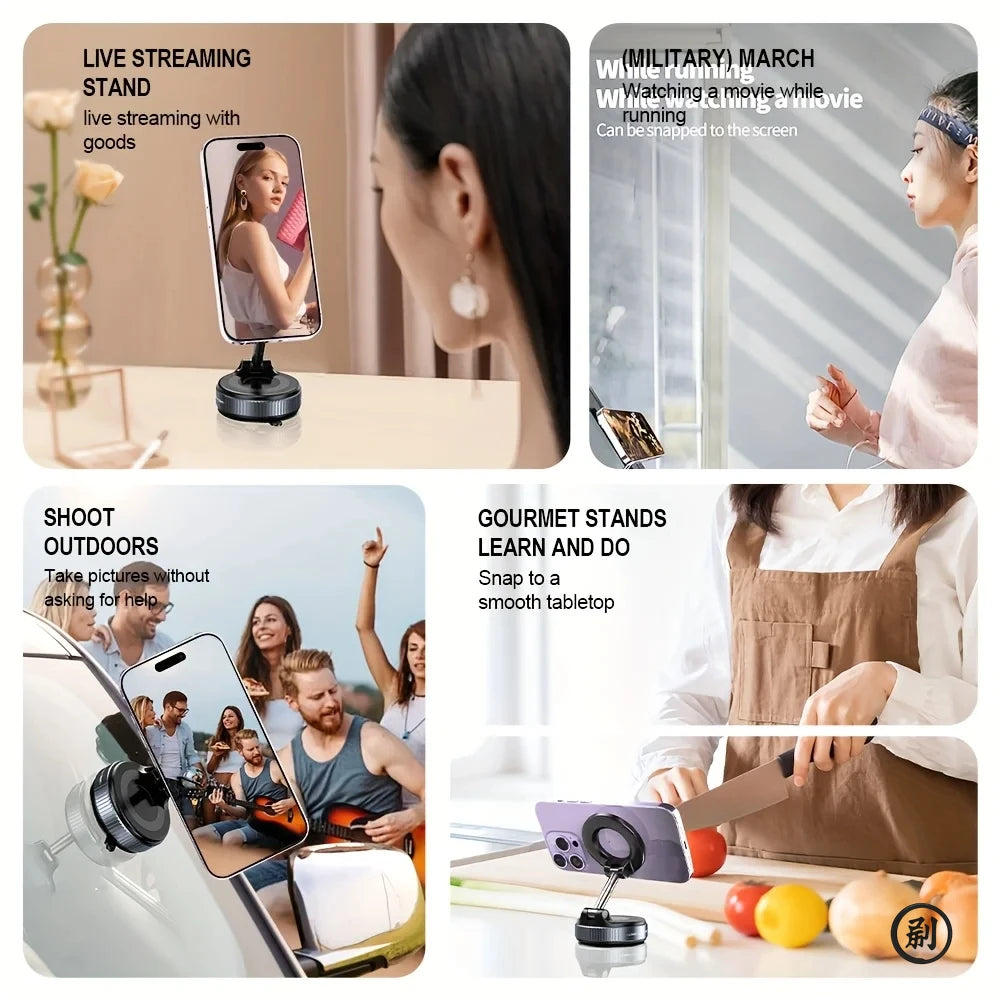 Magnetic car phone holder mounted on desk for office use
