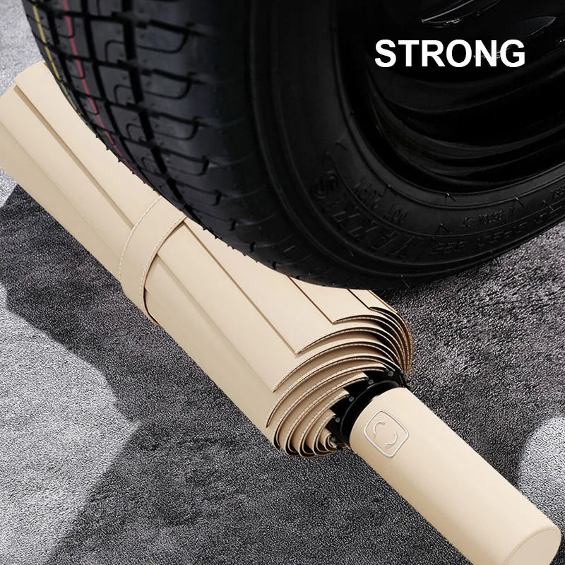 Windproof umbrella with 24 reinforced ribs and steel frame
