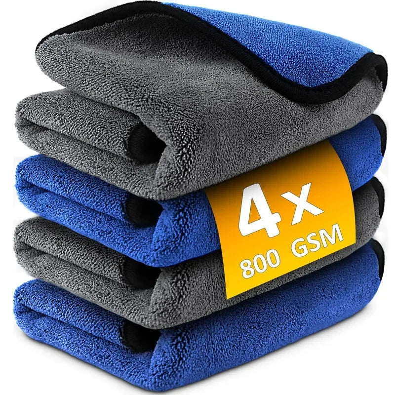 500GSM microfiber car washing towels in multiple colors