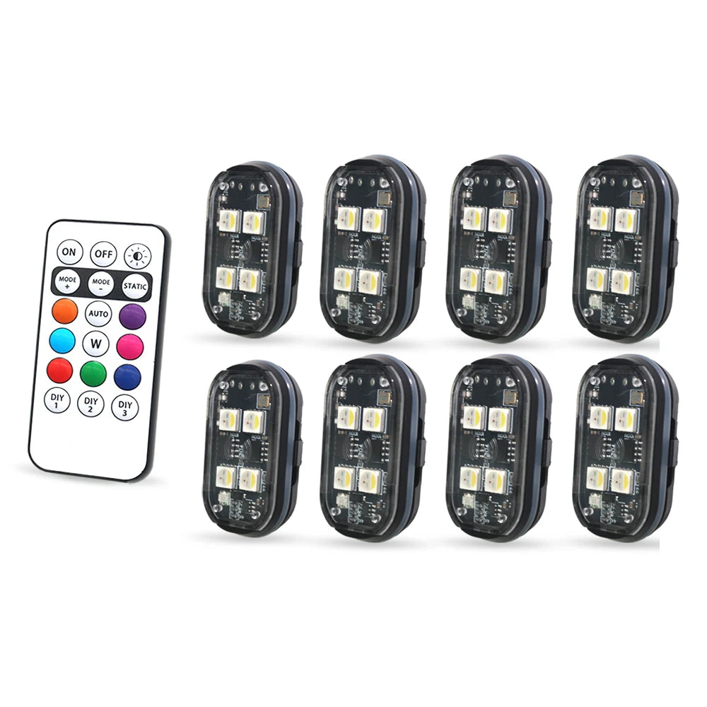 Remote control for wireless LED car atmosphere and strobe lights