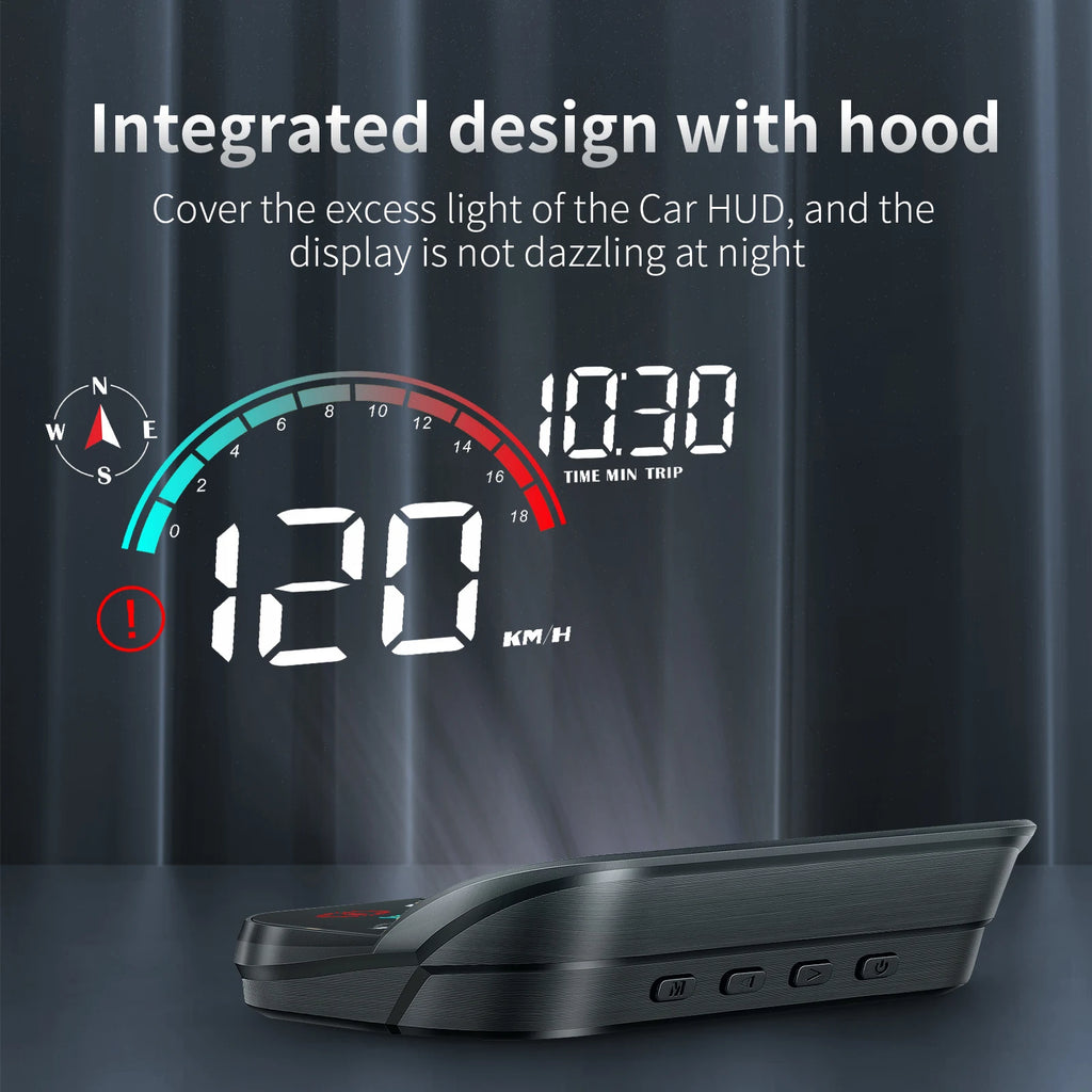 3.5-inch LED HUD showing digital speedometer and compass