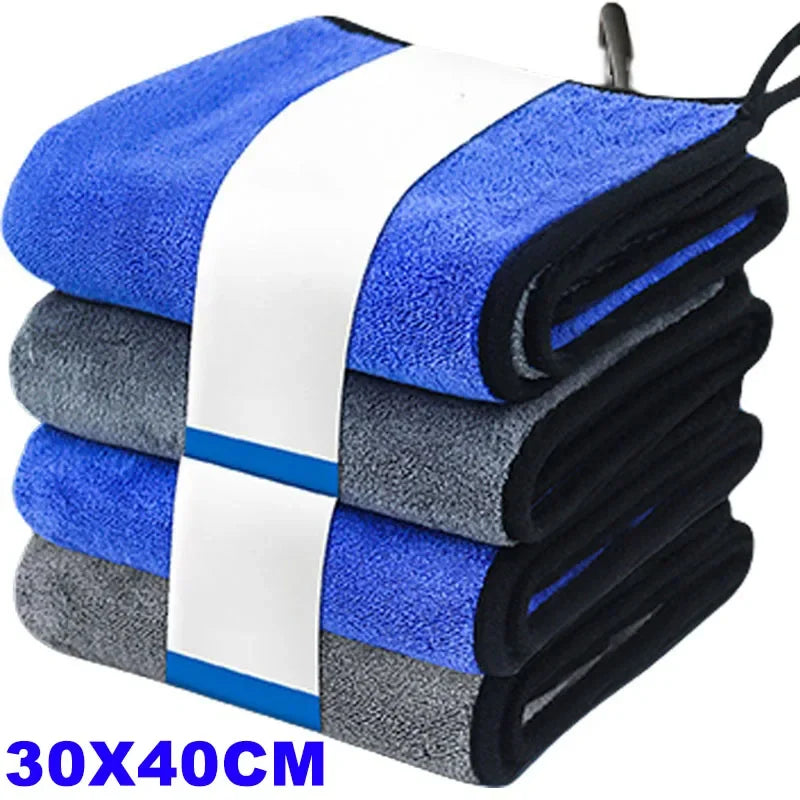 Premium microfiber towel showing chemical-free cleaning capability
