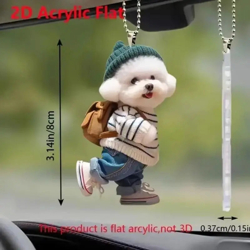 Lightweight 12g puppy pendant for car mirror decoration
