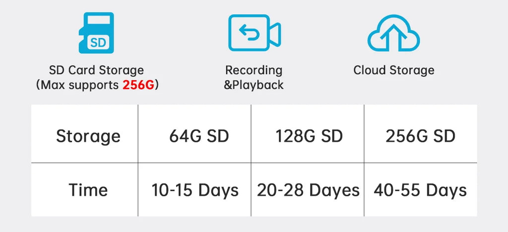 Cloud storage and SD card options for security camera footage backup
