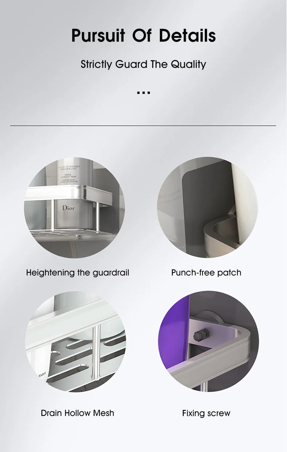 No-drill installation process - mount shelf securely to corner