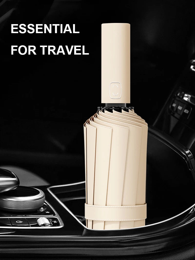 Automatic umbrella with glass fiber reinforced steel ribs