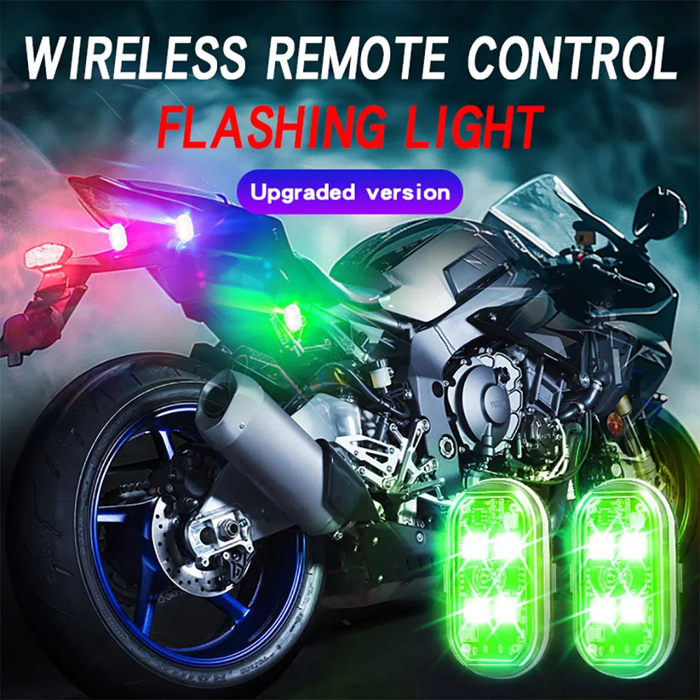 Wireless LED lights with remote control for car decoration