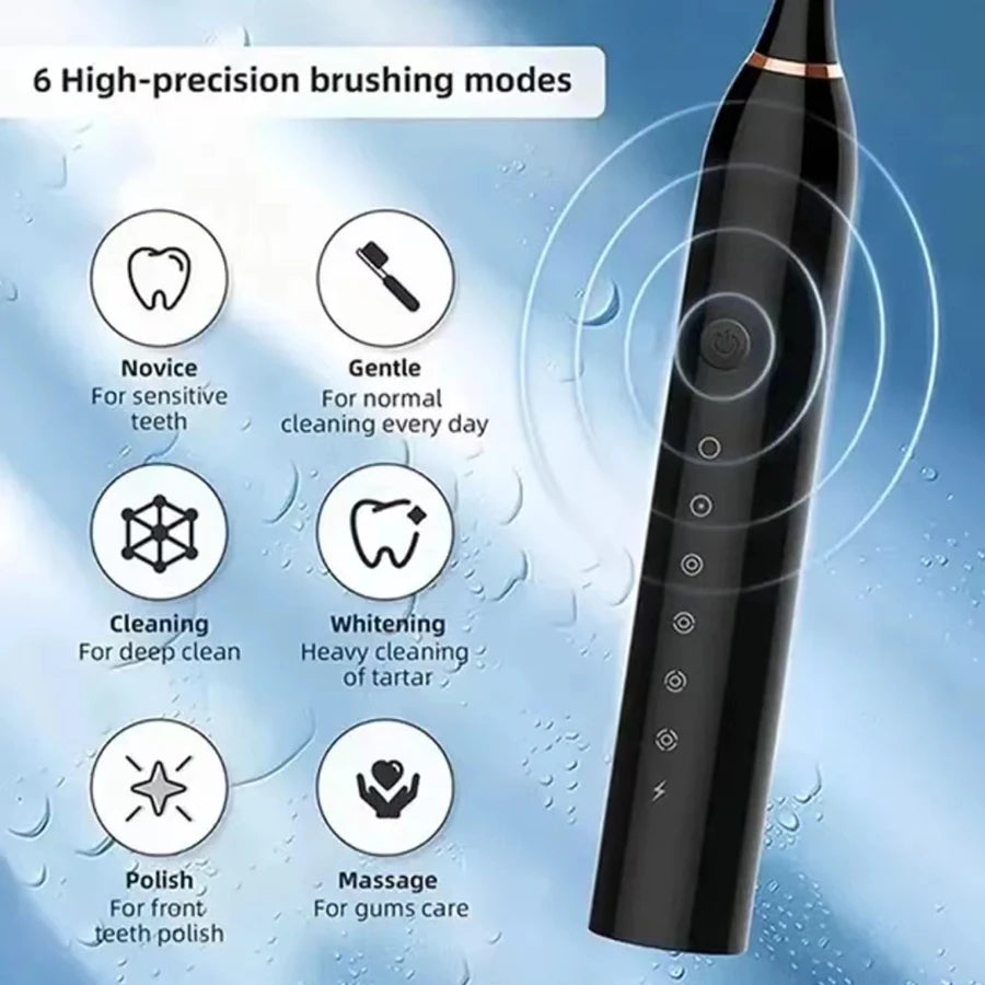 Rechargeable electric toothbrush with USB charging cable
