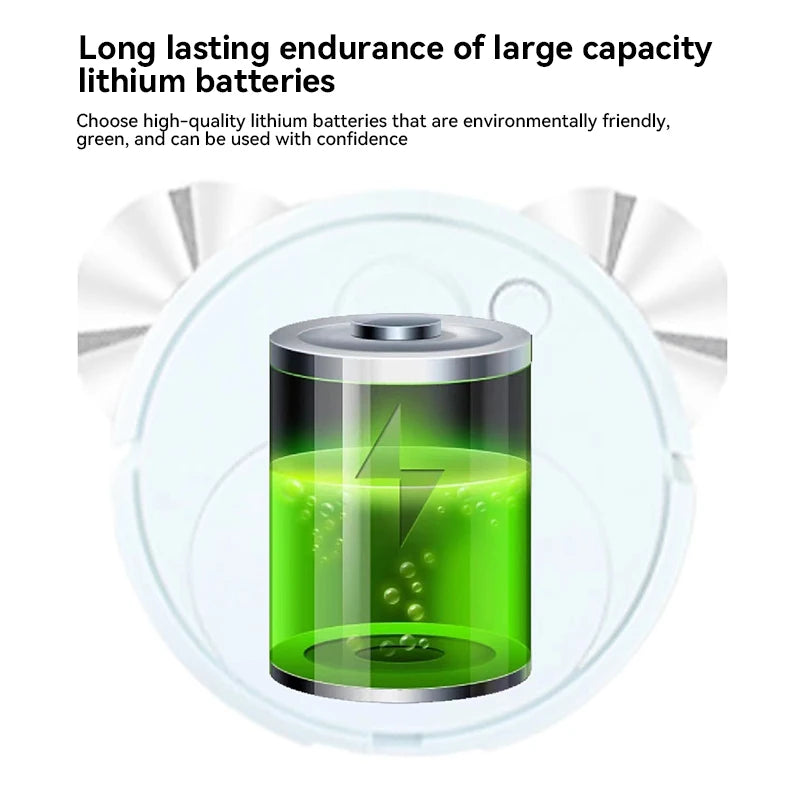 Lithium battery with charging indicator on a white background