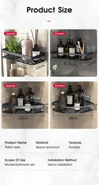 Wall-Mounted Corner Bathroom Shelf - No Drill Storage Organizer