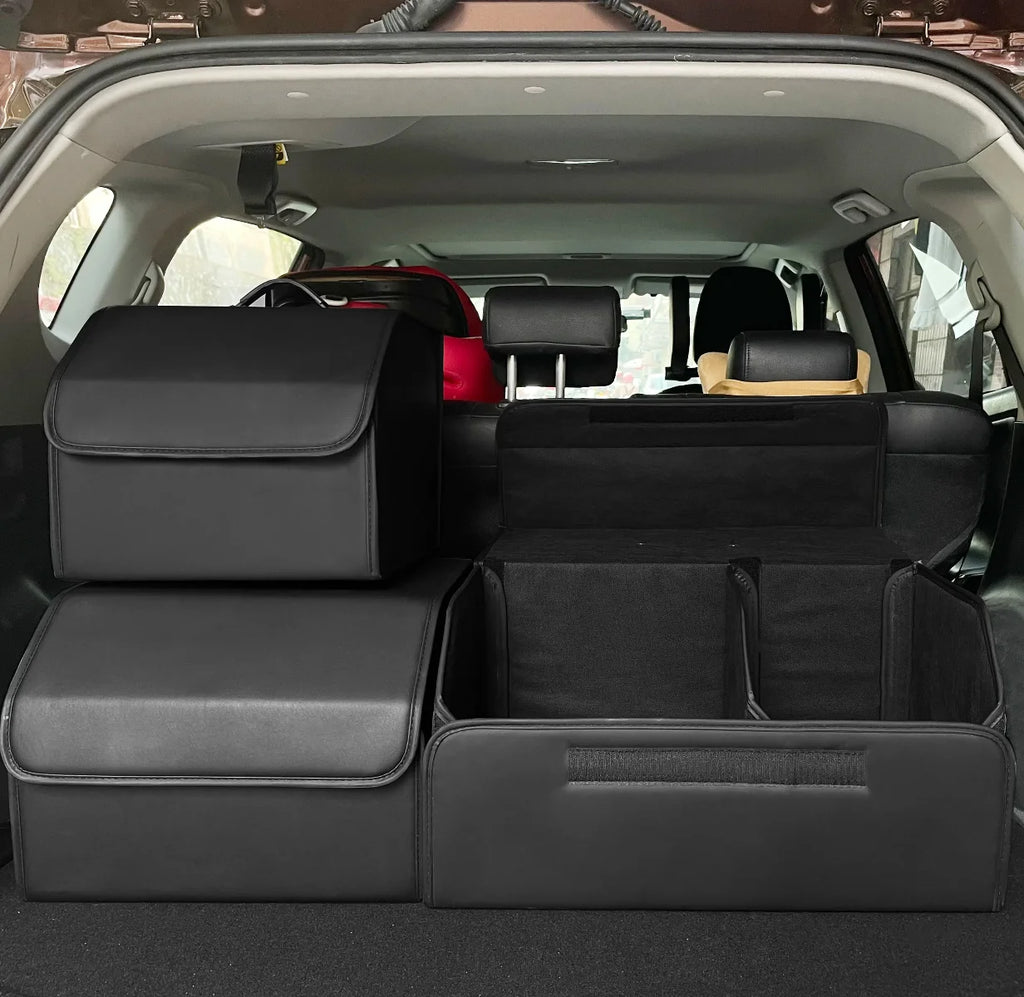 Car organizer showing three size options - small, medium, large