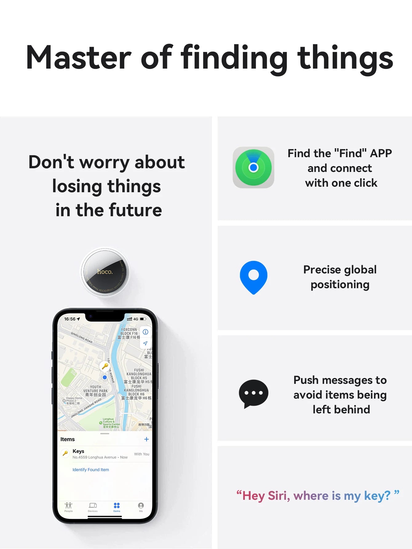 Smart Bluetooth Tracker - GPS Finder for Keys, Wallet, Pets & Bags
